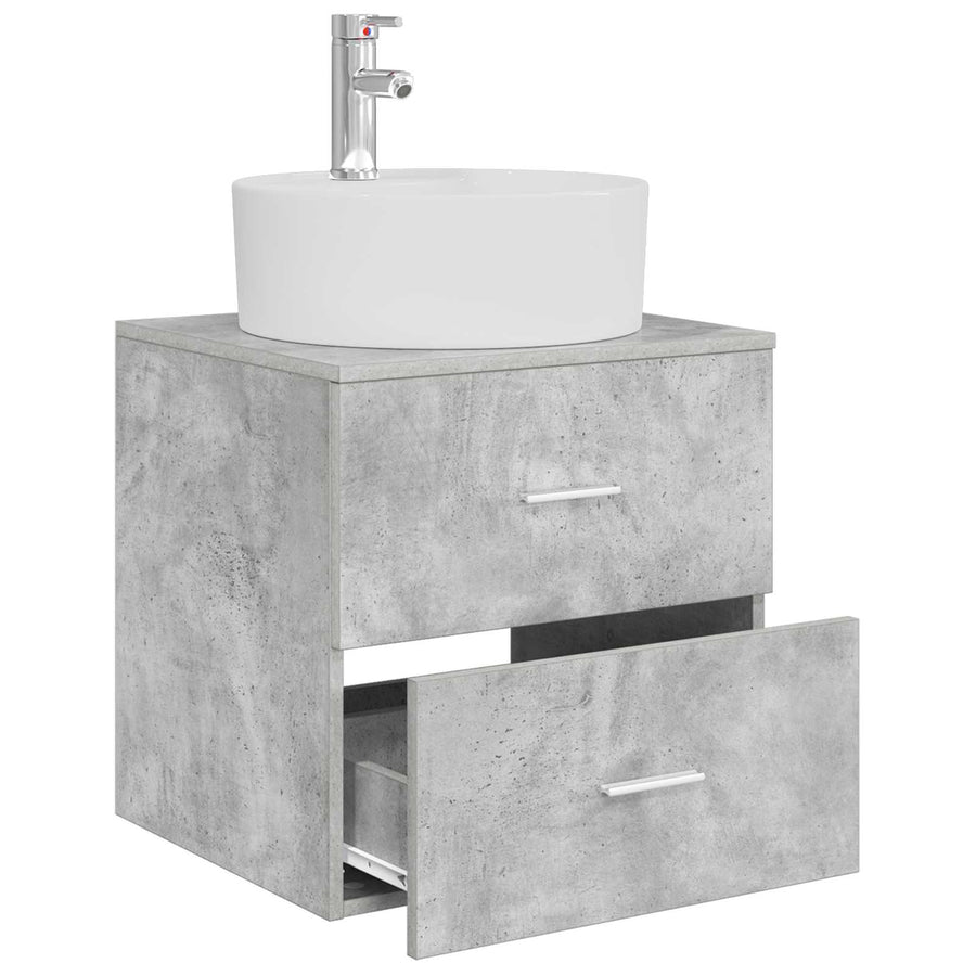 Wandgemonteerde wastafelmeubel Betongrijs 49,5 x 44,5 x 65 cm