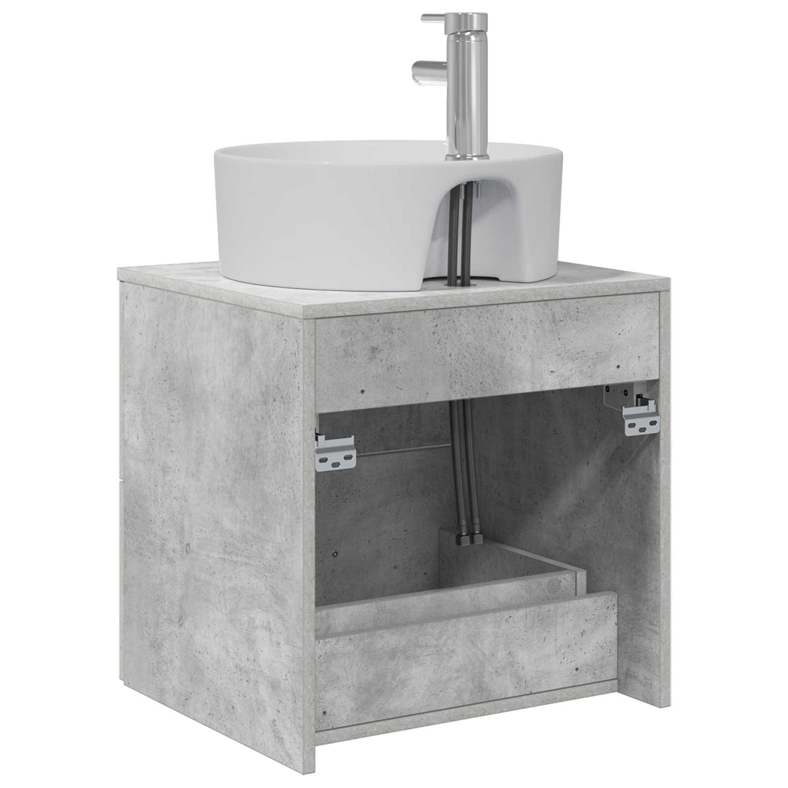 Wandgemonteerde wastafelmeubel Betongrijs 49,5 x 44,5 x 65 cm