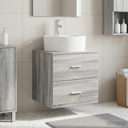 Wandgemonteerde wastafelmeubel Grijs Sonoma 49,5 x 44,5 x 65 cm