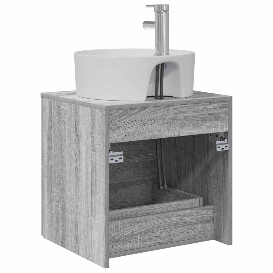 Wandgemonteerde wastafelmeubel Grijs Sonoma 49,5 x 44,5 x 65 cm
