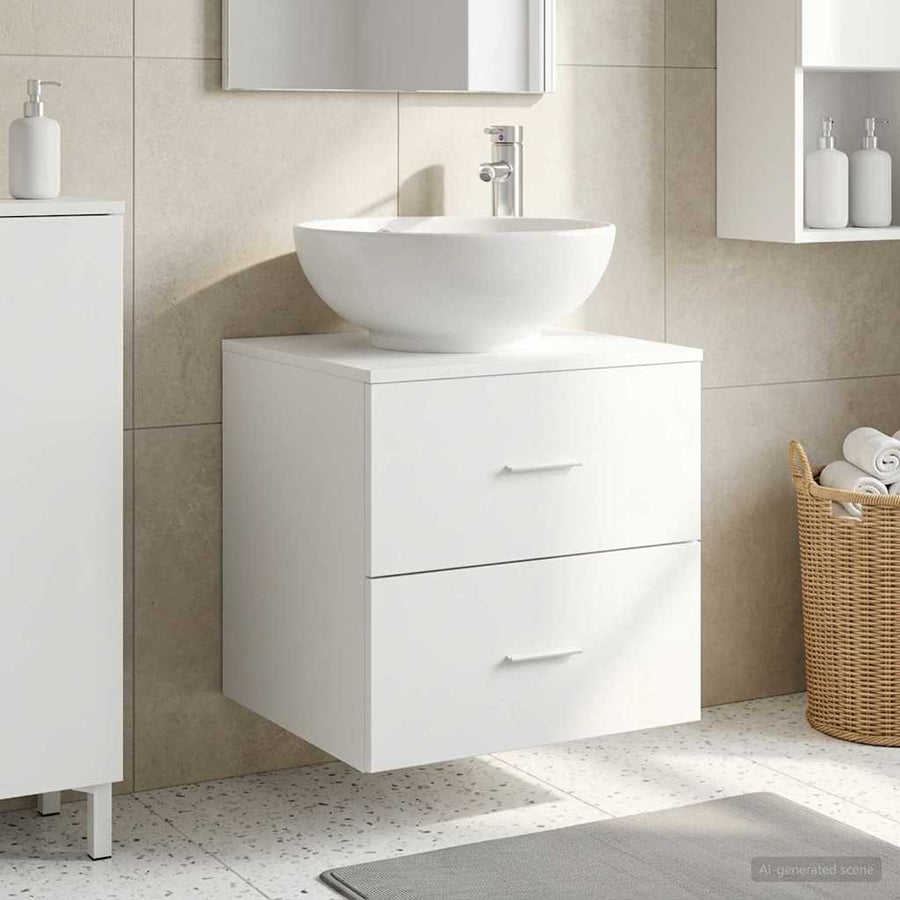 Wandgemonteerde wastafelmeubel Wit 49,5 x 44,5 x 66,5 cm