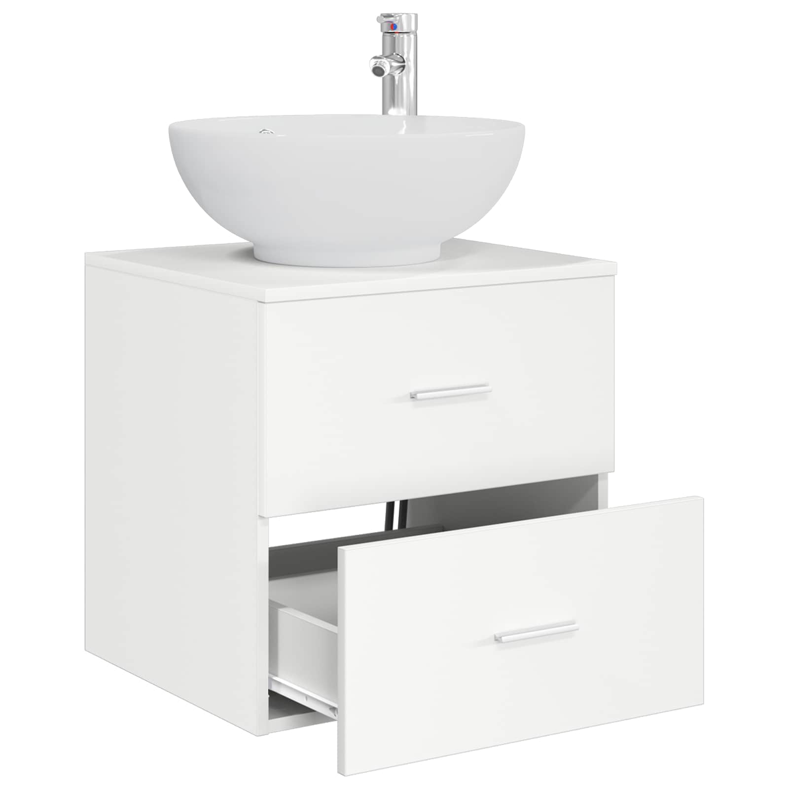 Wandgemonteerde wastafelmeubel Wit 49,5 x 44,5 x 66,5 cm