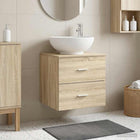 Wastafelmeubel 49.5x44.5x66.5 cm sonoma eiken muurmontage
