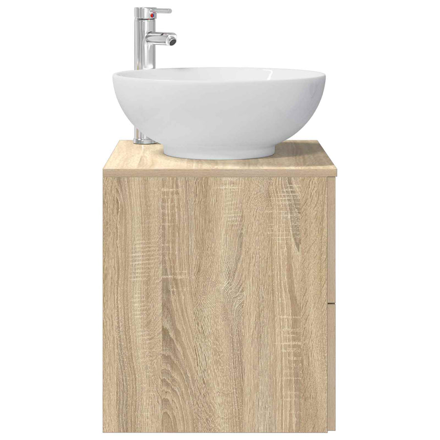 Wandgemonteerde wastafelmeubel Sonoma Eiken