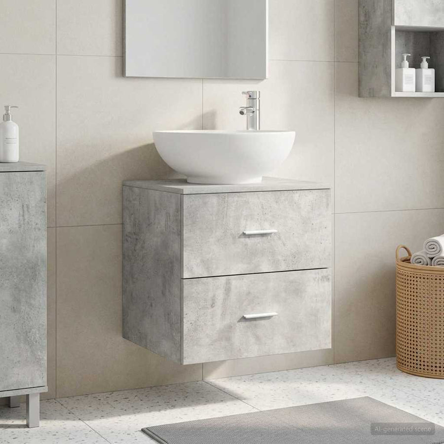 Wandgemonteerde wastafelmeubel Betongrijs 49,5 x 44,5 x 66,5 cm