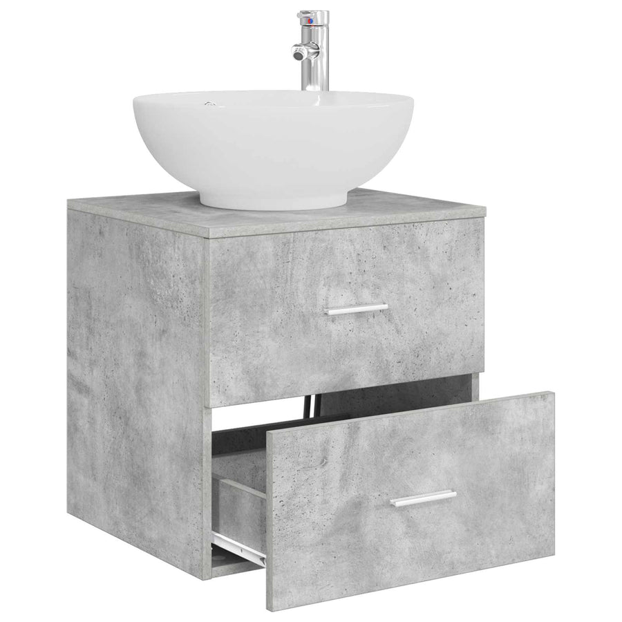 Wandgemonteerde wastafelmeubel Betongrijs 49,5 x 44,5 x 66,5 cm