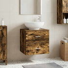 Wastafelmeubel wandmontage 49.5x44.5x66.5 cm bewerkt hout