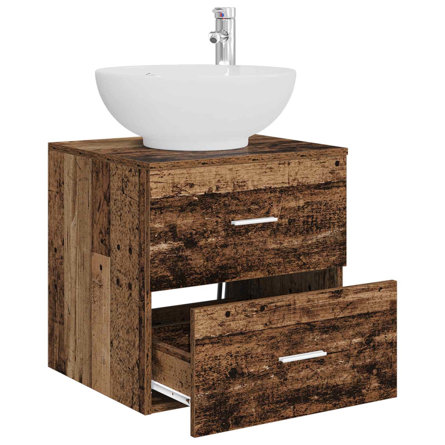 Wandgemonteerde wastafelmeubel Oud hout 49,5 x 44,5 x 66,5 cm