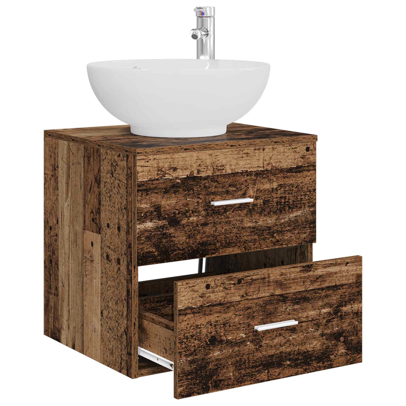 Wandgemonteerde wastafelmeubel Oud hout 49,5 x 44,5 x 66,5 cm