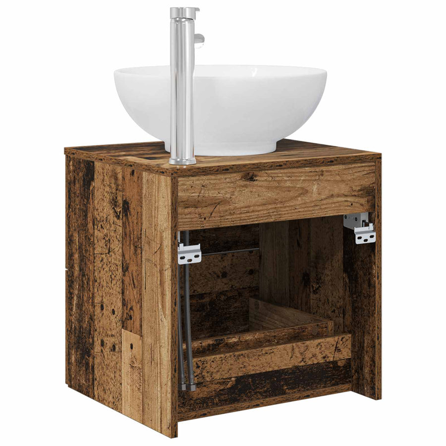 Wandgemonteerde wastafelmeubel Oud hout 49,5 x 44,5 x 66,5 cm