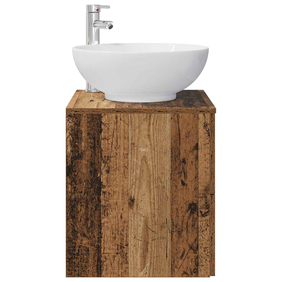 Wandgemonteerde wastafelmeubel Oud hout 49,5 x 44,5 x 66,5 cm