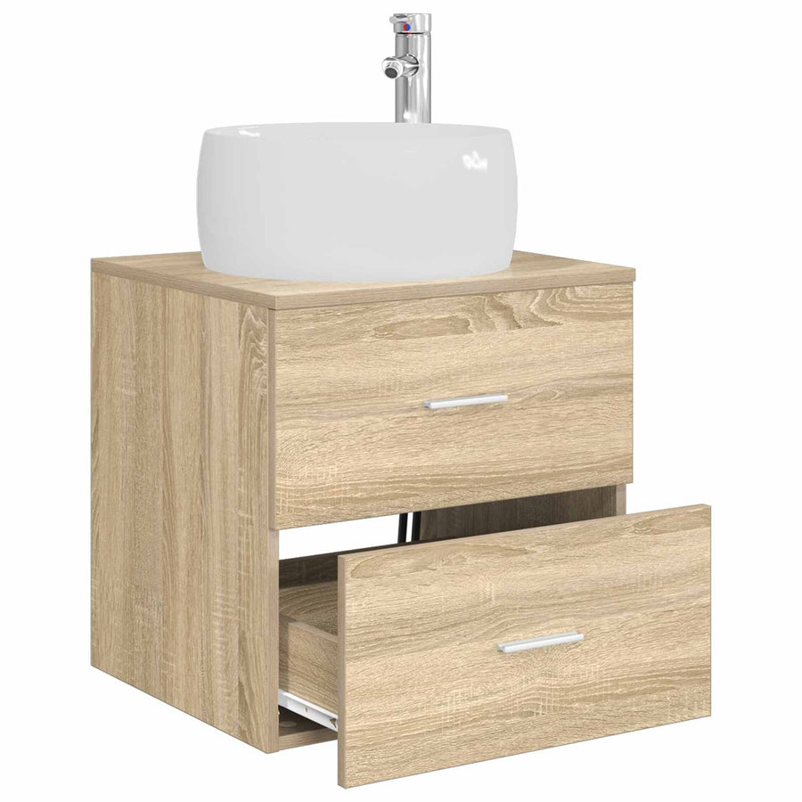 Wandgemonteerde wastafelmeubel Sonoma Eiken 49,5 x 44,5 x 66 cm