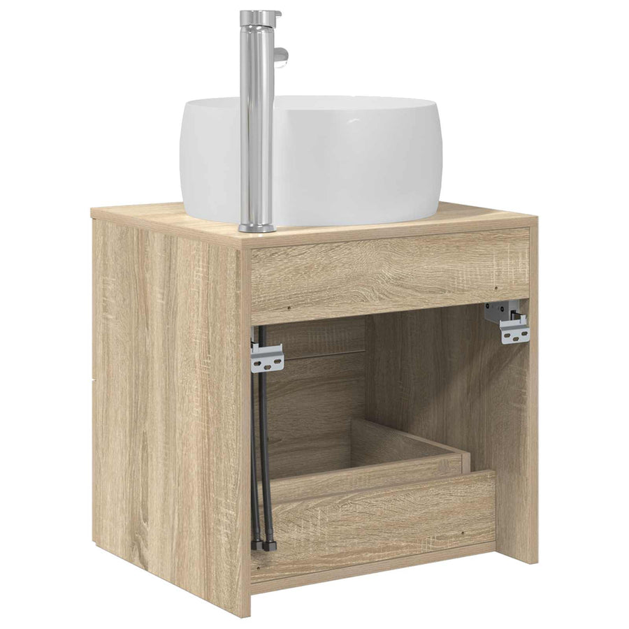Wandgemonteerde wastafelmeubel Sonoma Eiken 49,5 x 44,5 x 66 cm