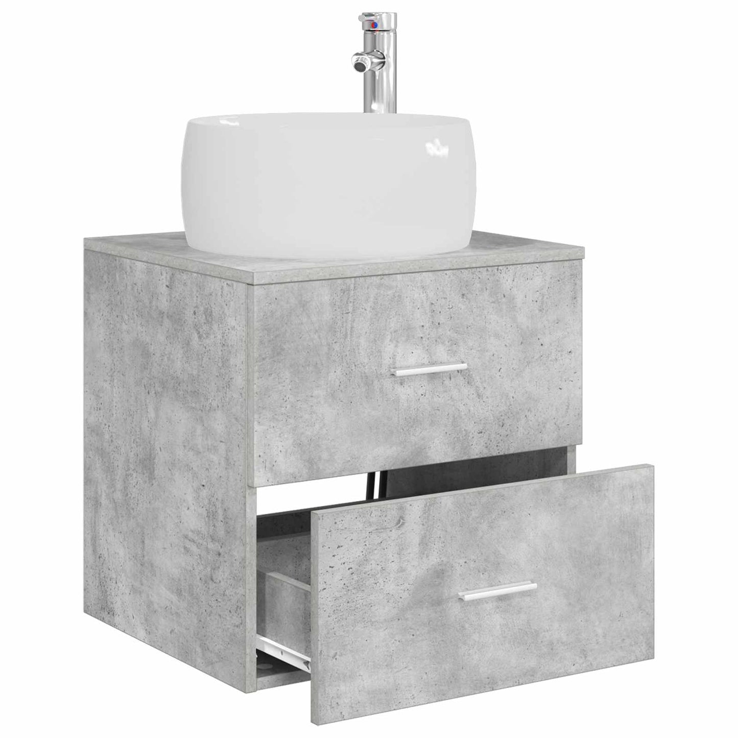 Wandgemonteerde wastafelmeubel Betongrijs 49,5 x 44,5 x 66 cm