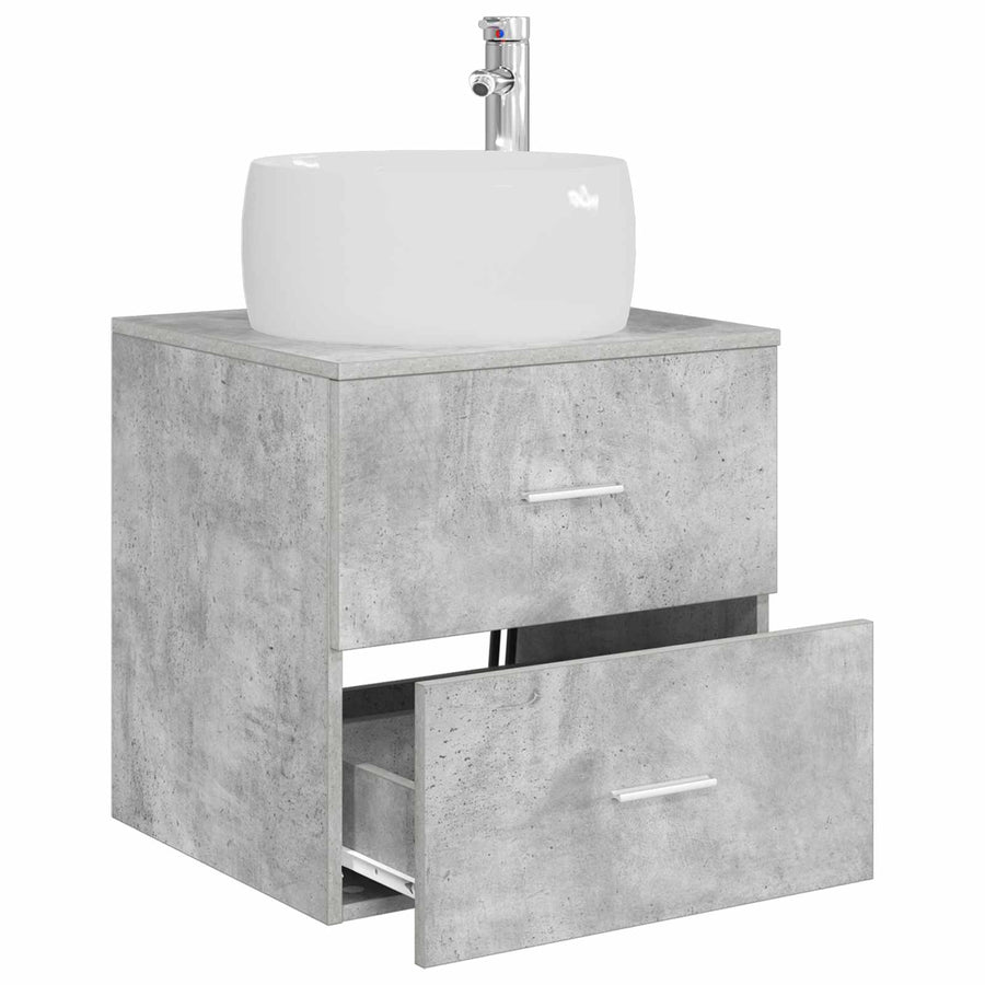 Wandgemonteerde wastafelmeubel Betongrijs 49,5 x 44,5 x 66 cm