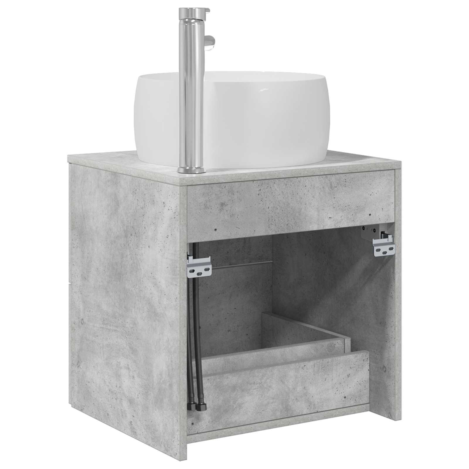 Wandgemonteerde wastafelmeubel Betongrijs 49,5 x 44,5 x 66 cm