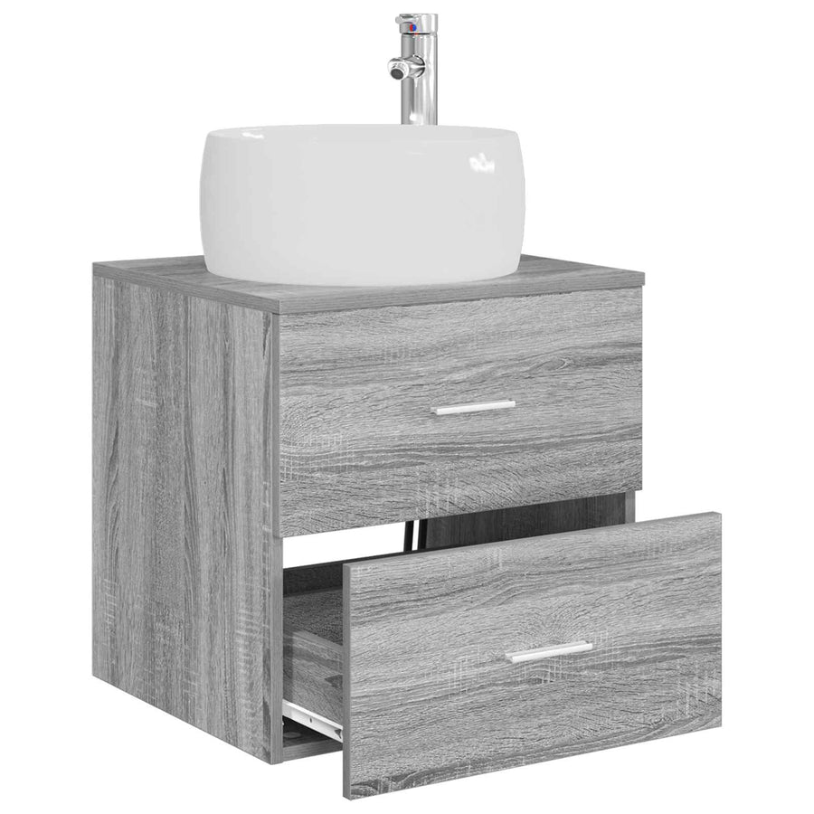 Wandgemonteerde wastafelmeubel Grijs Sonoma 49,5 x 44,5 x 66 cm