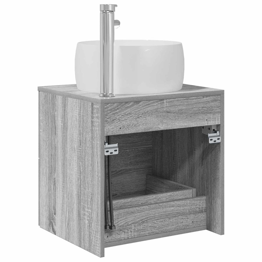 Wandgemonteerde wastafelmeubel Grijs Sonoma 49,5 x 44,5 x 66 cm