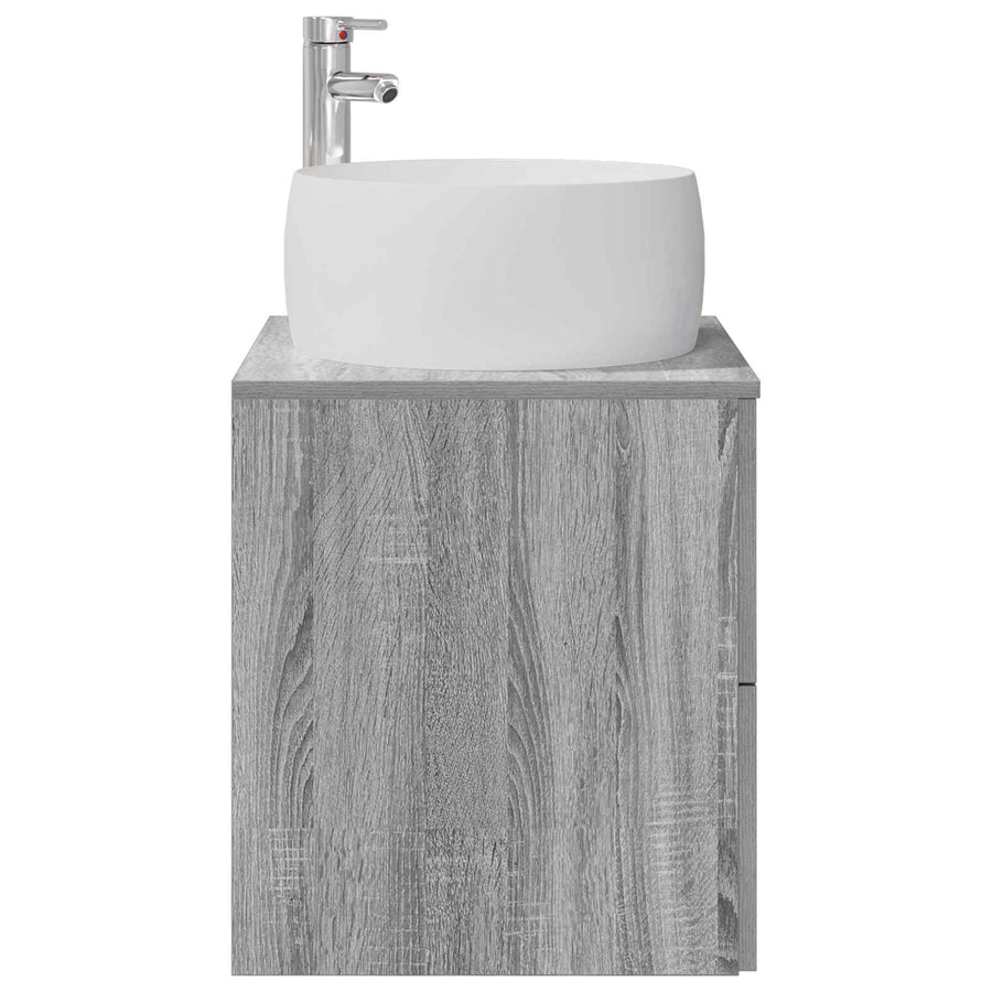 Wandgemonteerde wastafelmeubel Grijs Sonoma 49,5 x 44,5 x 66 cm