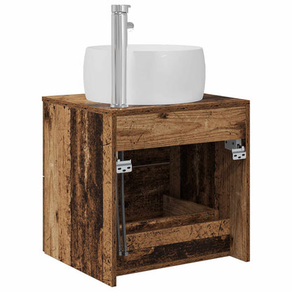 Wandgemonteerde wastafelmeubel Oud hout 49,5 x 44,5 x 66 cm