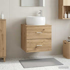 Wastafelmeubel wandmontage 49,5x44,5x66 cm bewerkt hout