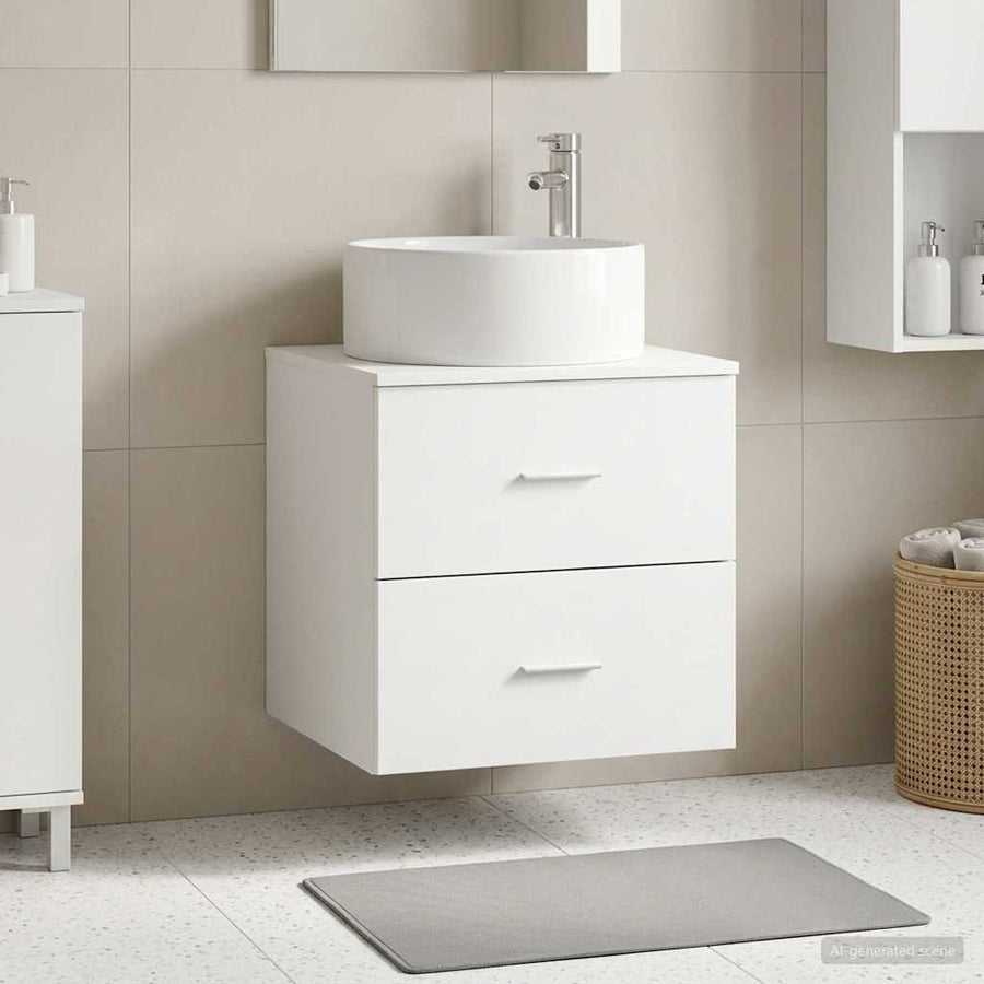 Wandgemonteerde wastafelmeubel Wit 49,5 x 44,5 x 65,5 cm