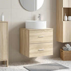 Wastafelmeubel 49.5x44.5x65.5 cm bewerkt hout Sonoma eiken