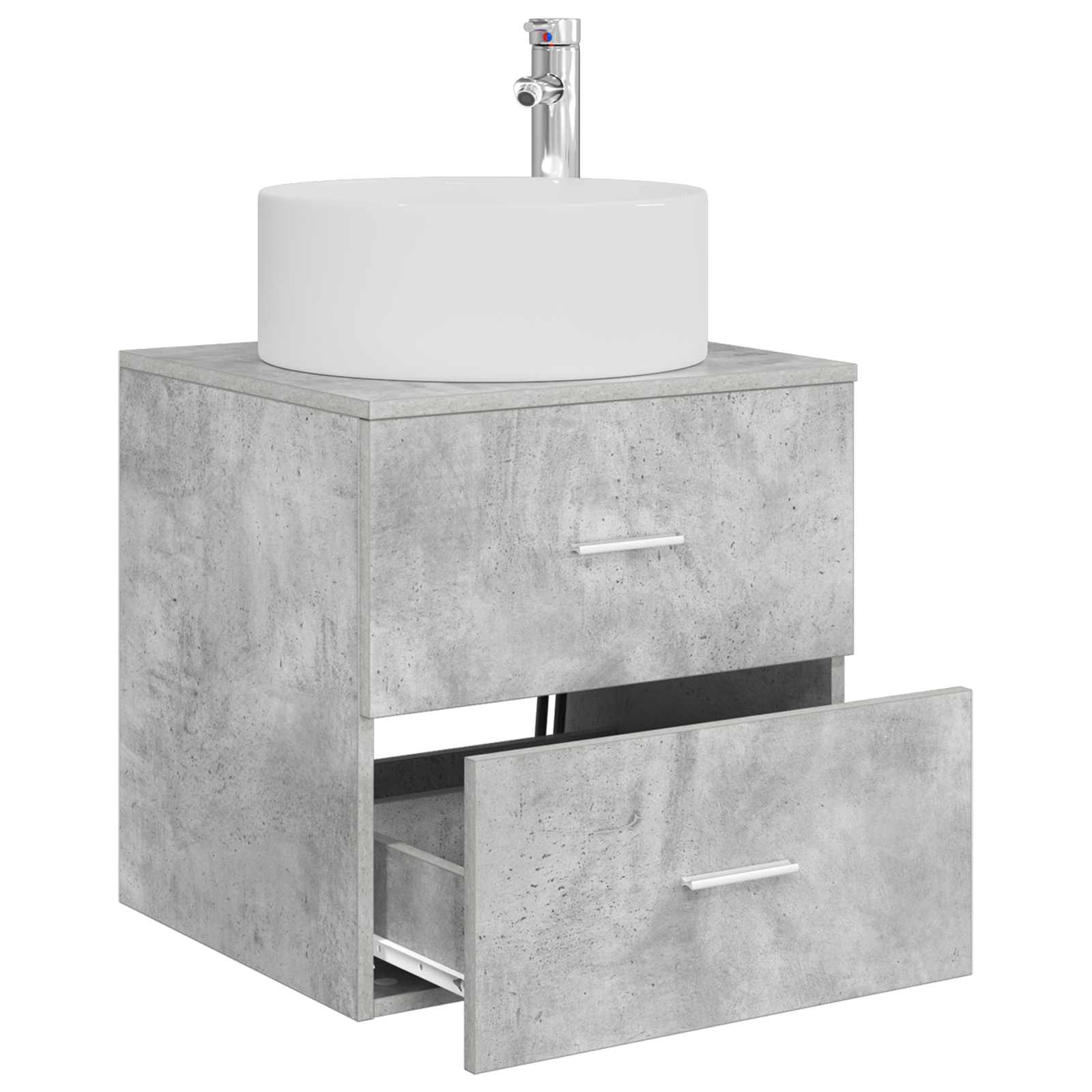 Wandgemonteerde wastafelmeubel Betongrijs 49,5 x 44,5 x 65,5 cm