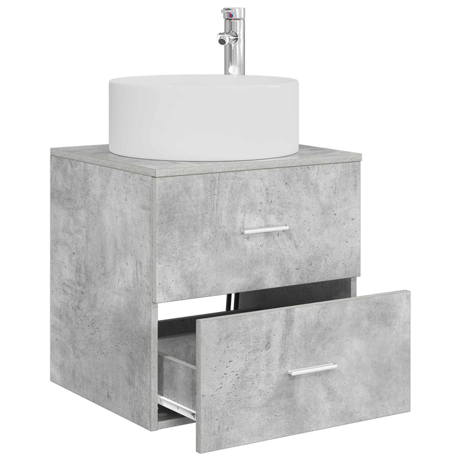 Wandgemonteerde wastafelmeubel Betongrijs 49,5 x 44,5 x 65,5 cm