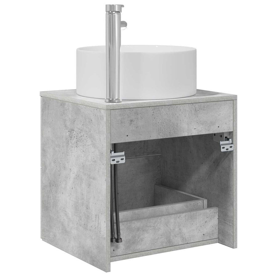 Wandgemonteerde wastafelmeubel Betongrijs 49,5 x 44,5 x 65,5 cm