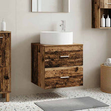 Wandgemonteerde wastafelmeubel Oud hout 49,5 x 44,5 x 65,5 cm