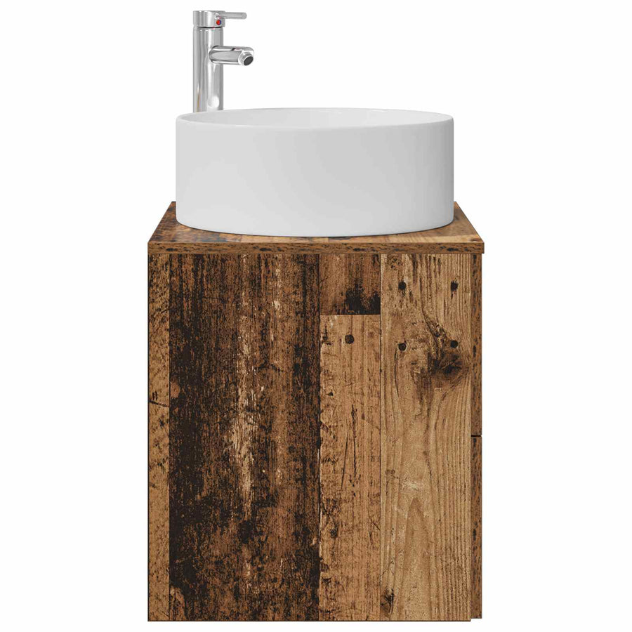 Wandgemonteerde wastafelmeubel Oud hout 49,5 x 44,5 x 65,5 cm