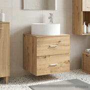 Wastafelmeubel wandmontage 49.5x44.5x65.5 cm bewerkt hout