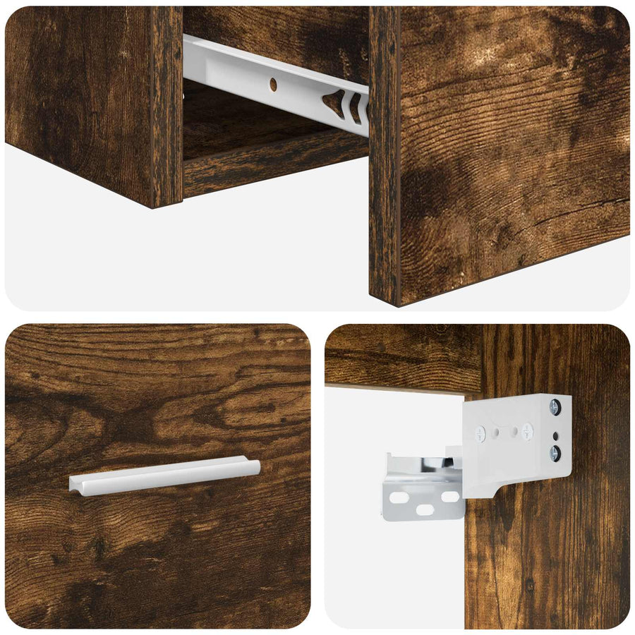 Wandgemonteerde Badkamerkast Gerookt eiken 62,5 x 44,5 x 50 cm