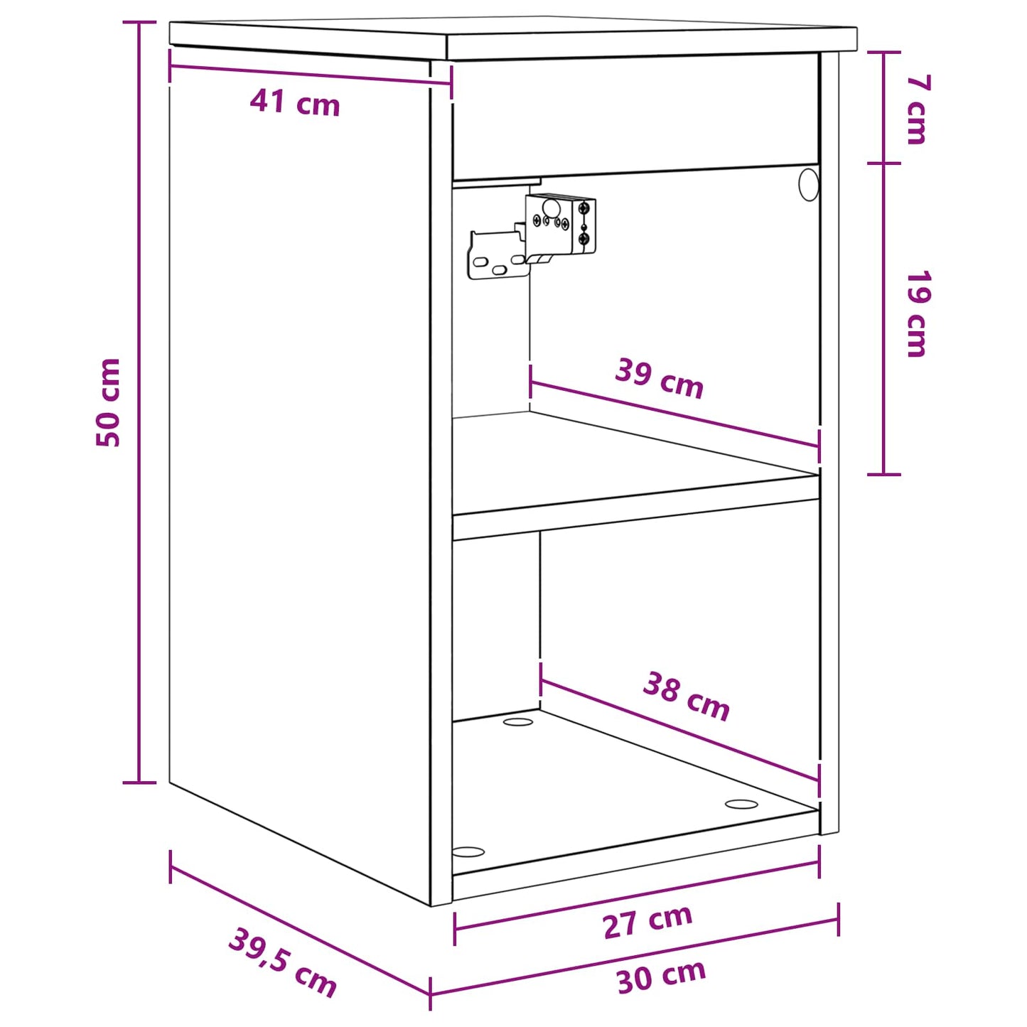 Badkamerkast Tussenin Betongrijs 30 x 35 x 50 cm Bewerkt hout