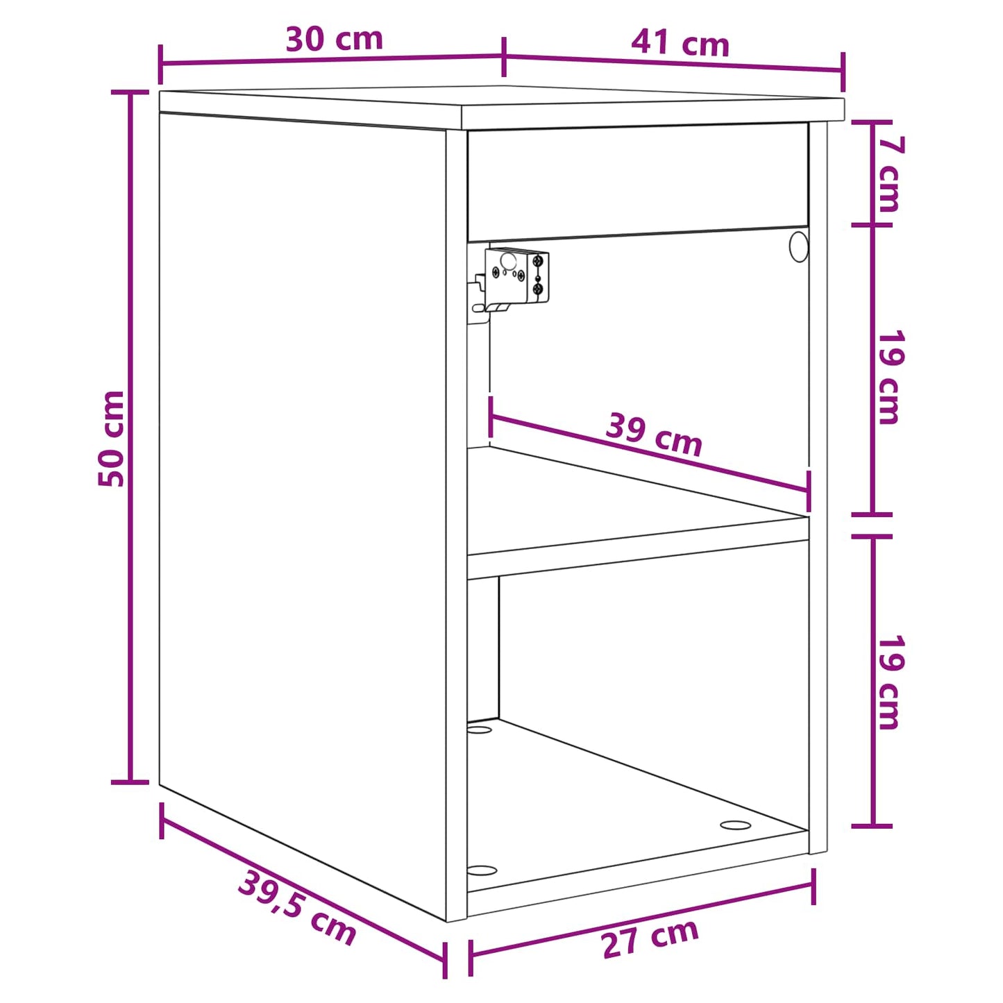 Badkamerkast Tussenin Sonoma Eiken 30 x 41 x 50 cm Bewerkt hout