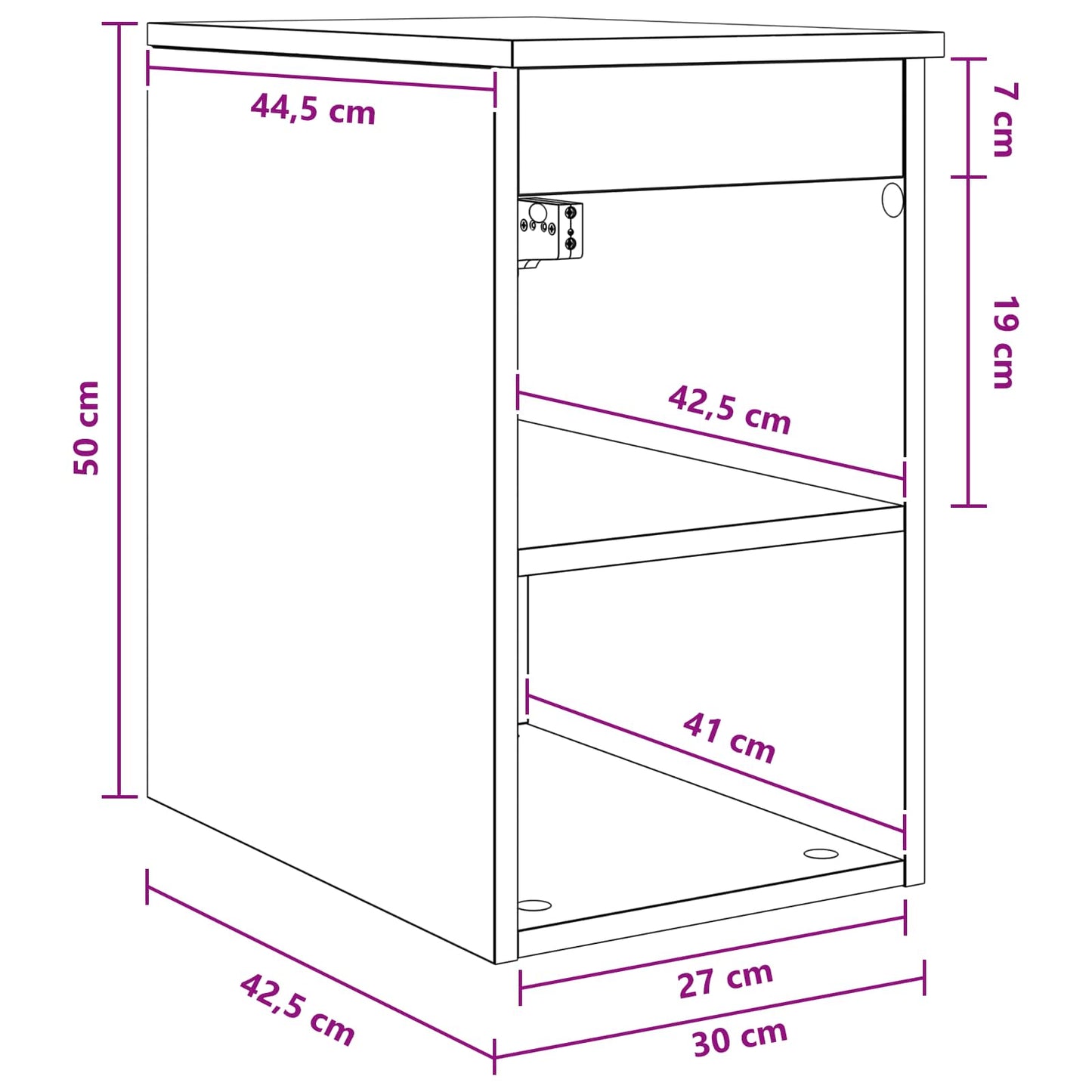 Badkamerkast Tussenin Wit 30 x 44,5 x 50 cm Bewerkt hout