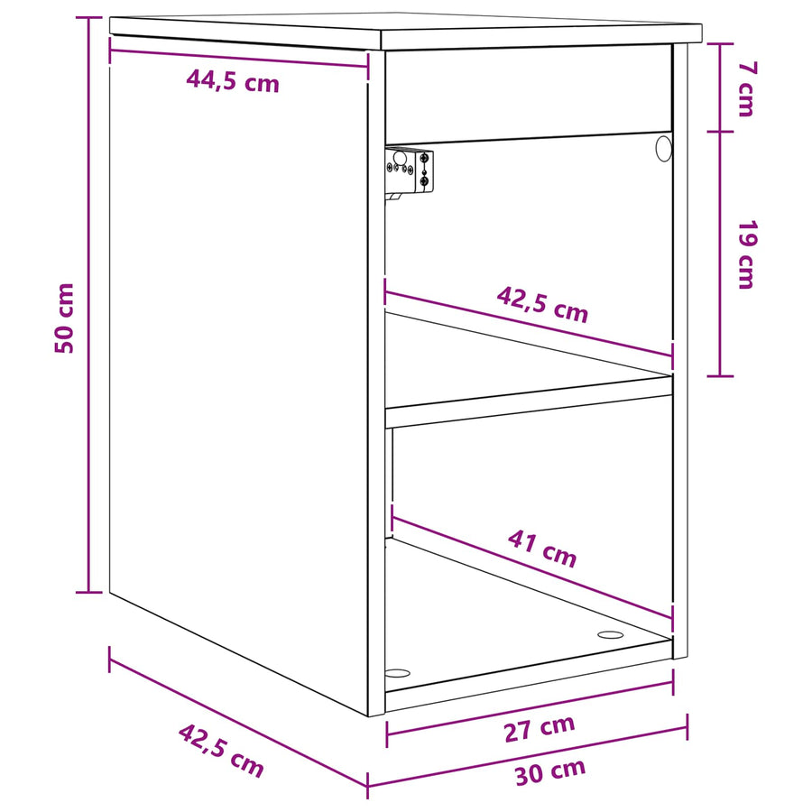 Badkamerkast Tussenin Zwart eiken 30 x 44,5 x 50 cm