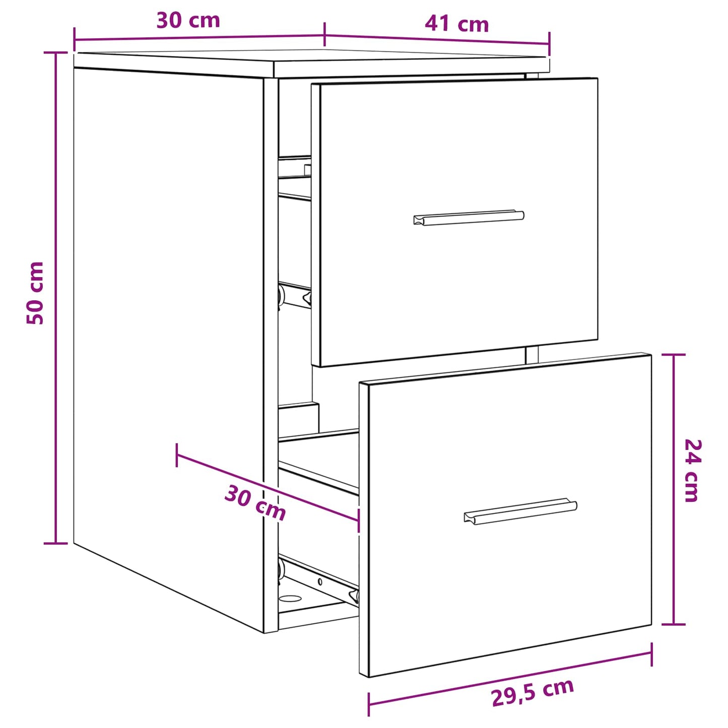 Badkamerkast Tussenin Sonoma Eiken 30 x 41 x 50 cm Bewerkt hout