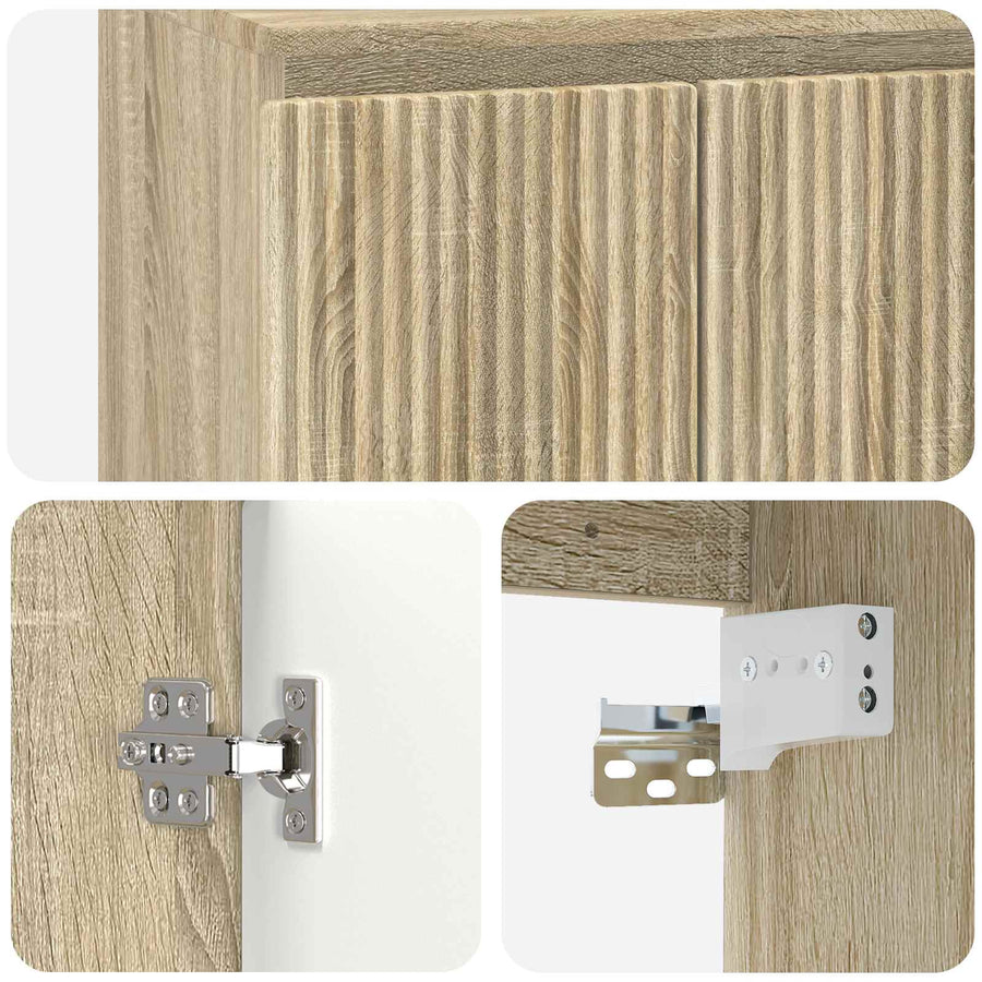 Wandgemonteerde wastafelmeubel Sonoma Eiken 49,5 x 35 x 63 cm