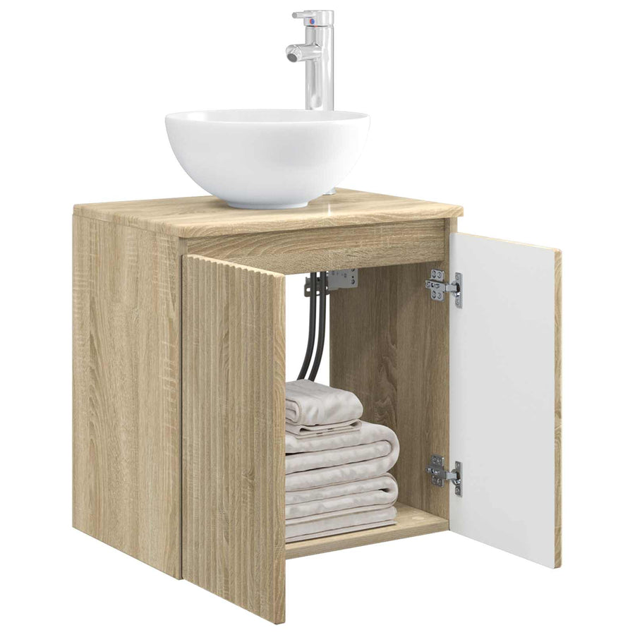 Wandgemonteerde wastafelmeubel Sonoma Eiken 49,5 x 35 x 63 cm
