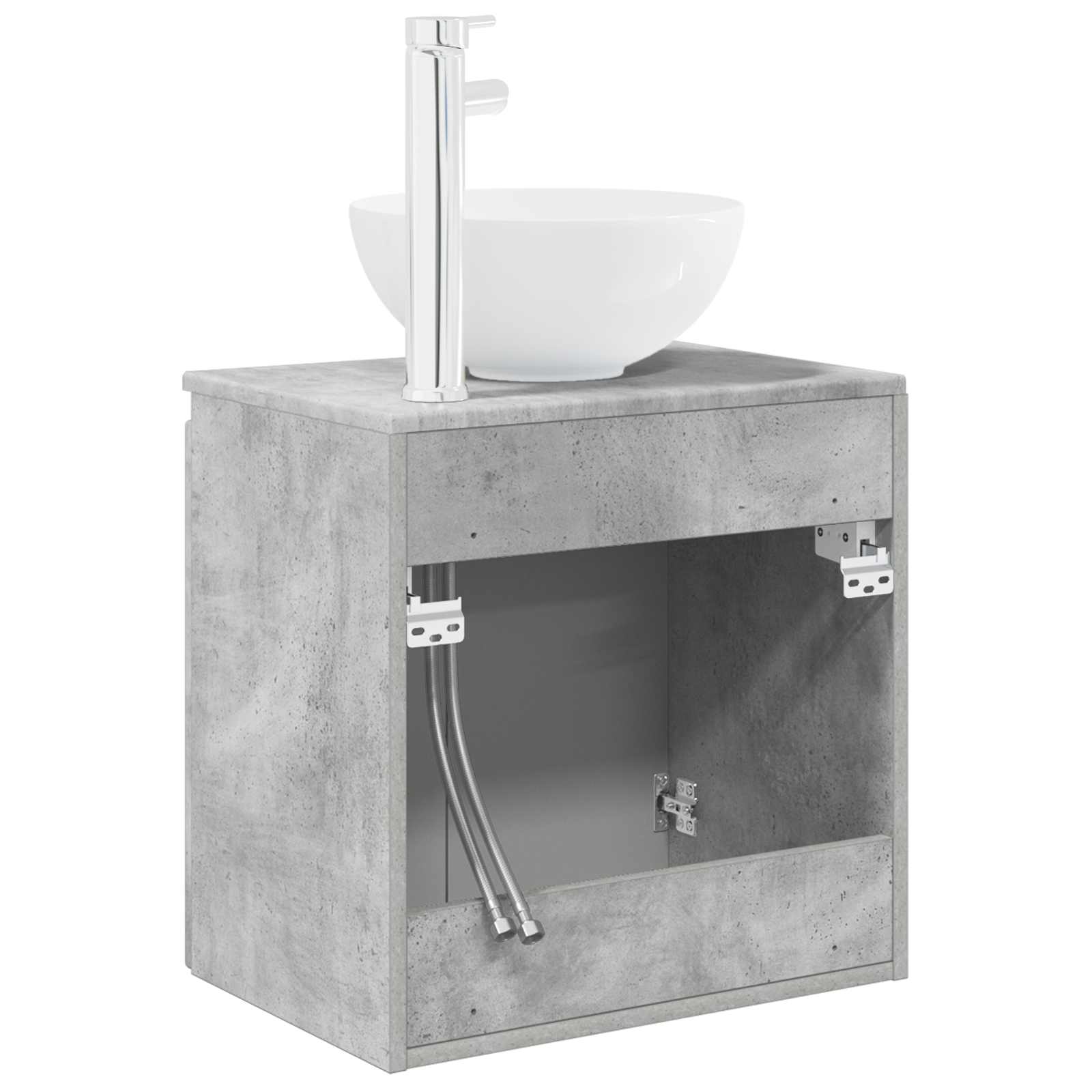Wandgemonteerde wastafelmeubel Betongrijs 49,5 x 35 x 63 cm