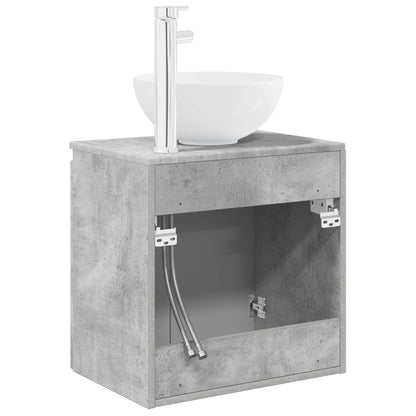 Wandgemonteerde wastafelmeubel Betongrijs 49,5 x 35 x 63 cm