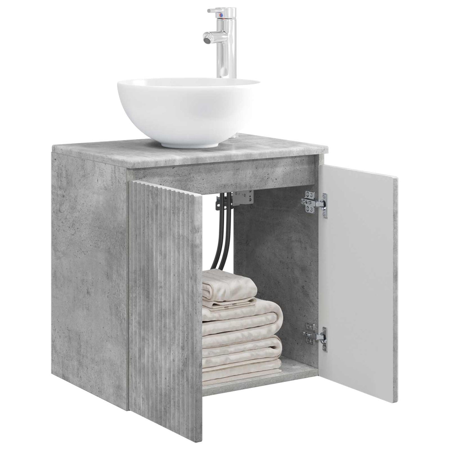 Wandgemonteerde wastafelmeubel Betongrijs 49,5 x 35 x 63 cm