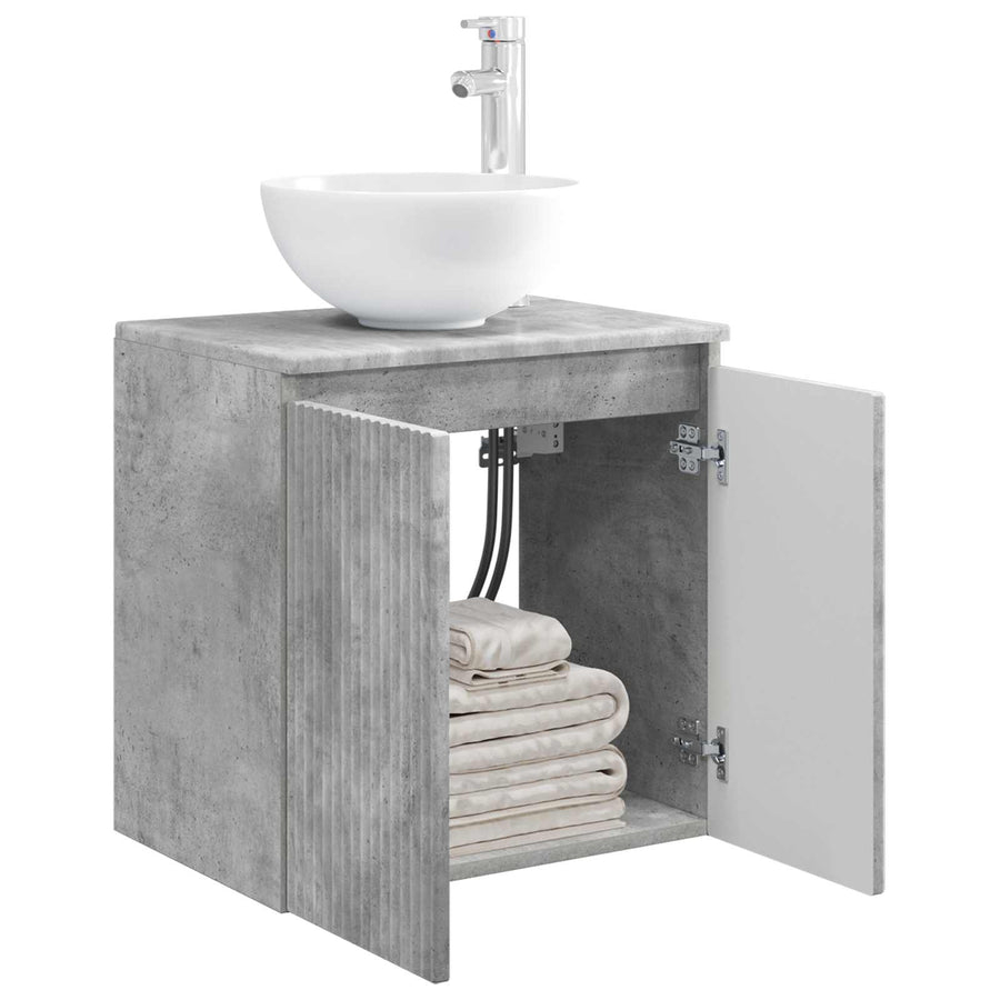Wandgemonteerde wastafelmeubel Betongrijs 49,5 x 35 x 63 cm