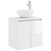 Wastafelmeubel wandmontage 49.5x35x63 cm hoogglans wit