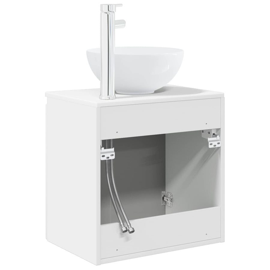 Wandgemonteerde wastafelmeubel Hoogglans Wit 49,5 x 35 x 63 cm