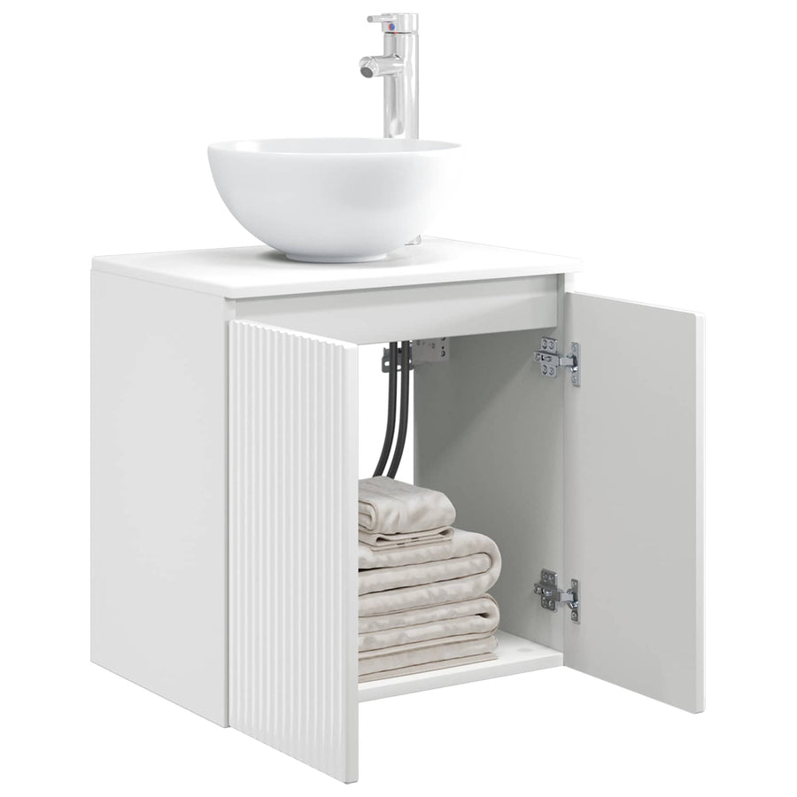 Wandgemonteerde wastafelmeubel Hoogglans Wit 49,5 x 35 x 63 cm