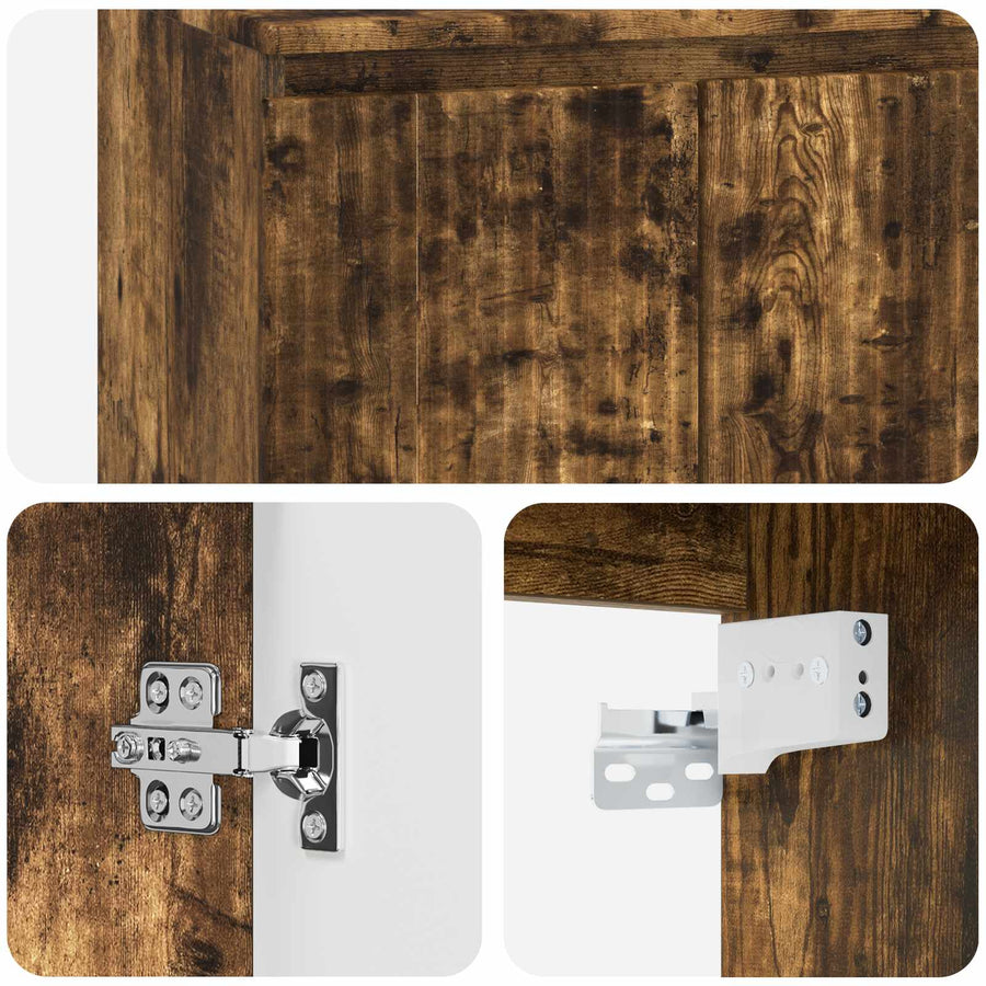Wandgemonteerde wastafelmeubel Gerookt eiken 49,5 x 35 x 63 cm