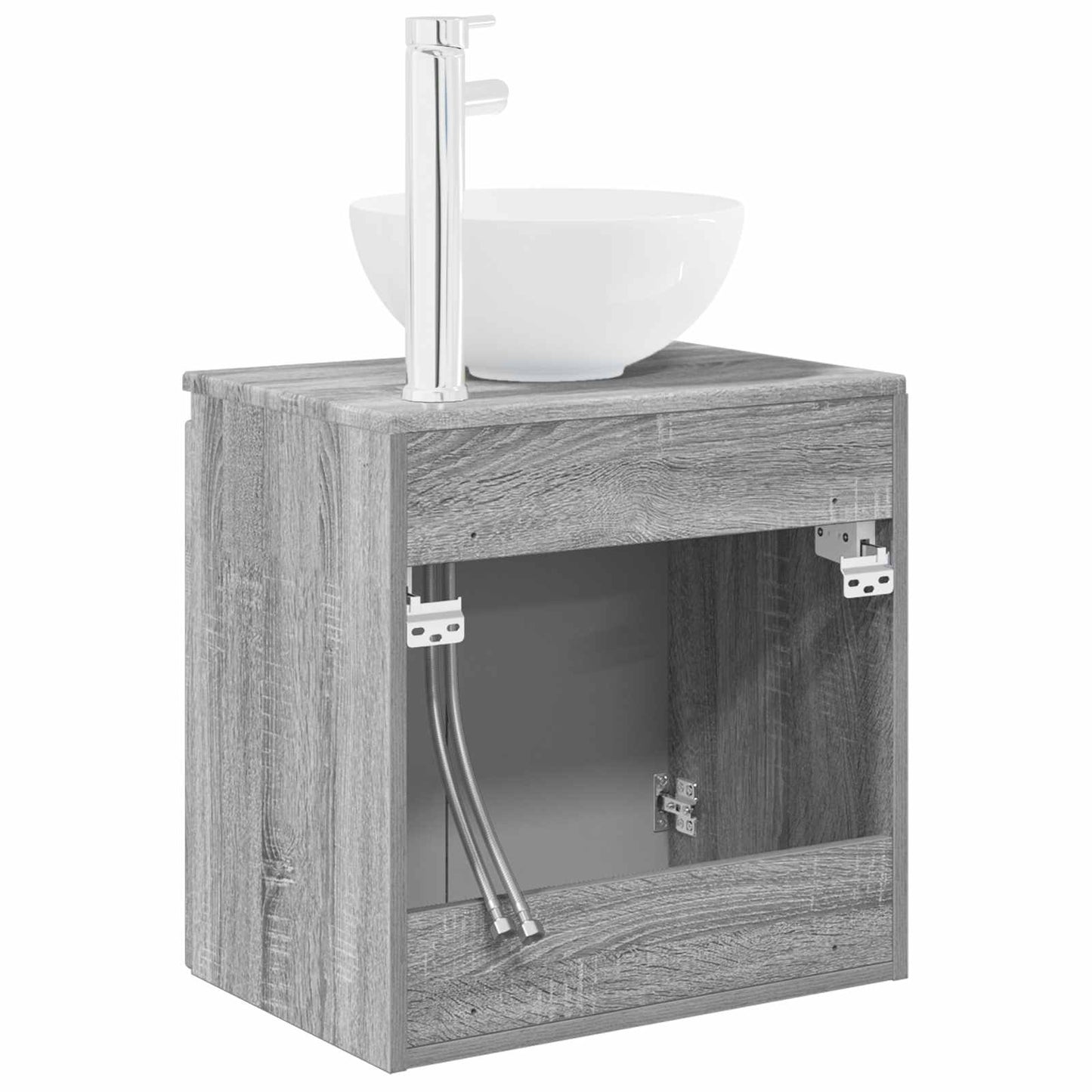 Wandgemonteerde wastafelmeubel Grijs Sonoma 49,5 x 35 x 63 cm
